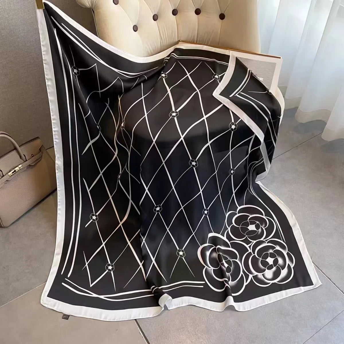 Silk Feel 110*110 CM Luxury Design Scarf