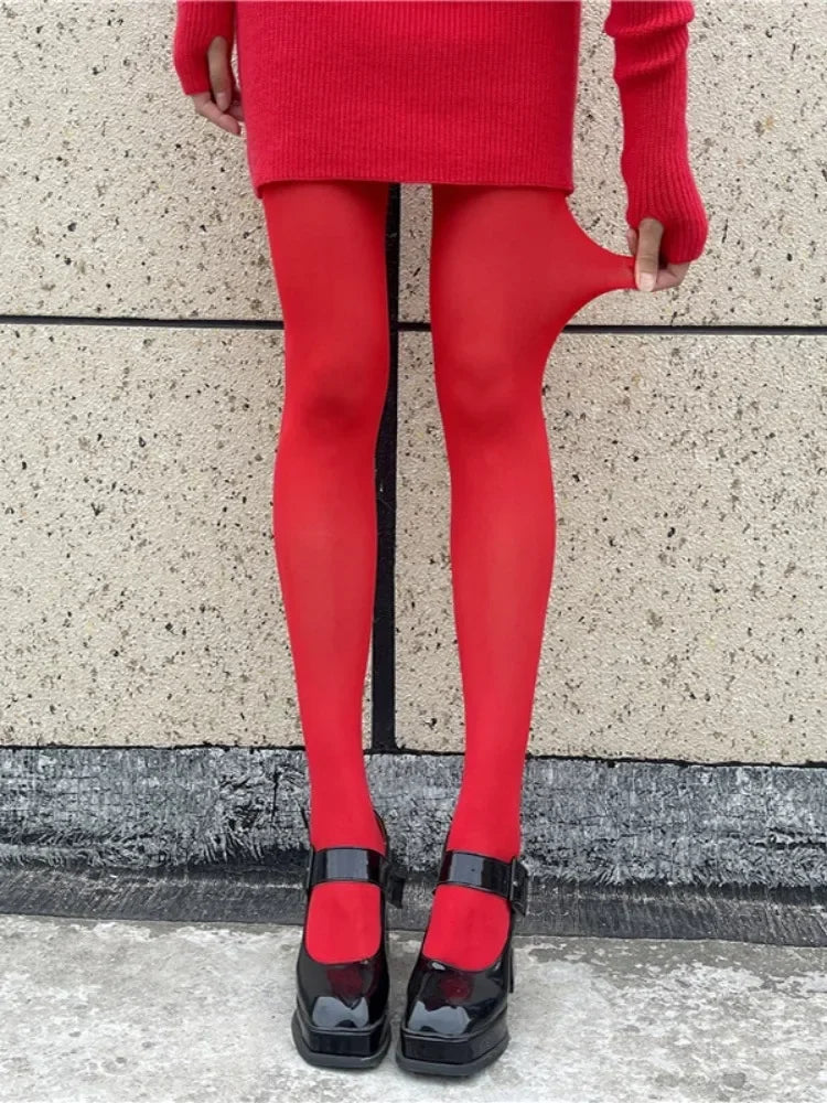 Vibrant Colored Winter Tights Pantyhose Leggings