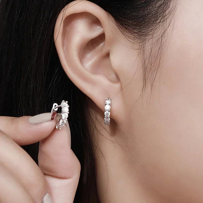 Gold Plated Moissanite Mini Hoop Earrings