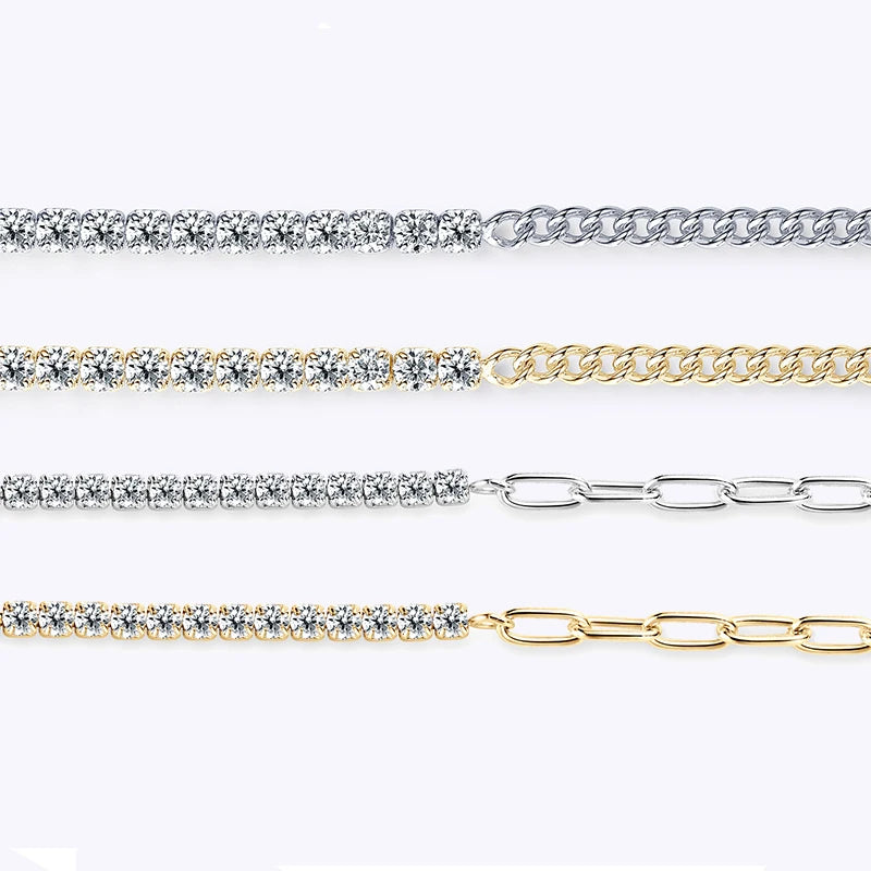 18k Gold Plated Half Tennis Bracelet - Birthday Gift For Her