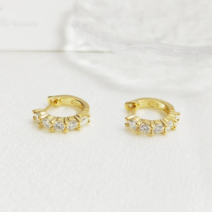 Gold Plated Moissanite Mini Hoop Earrings