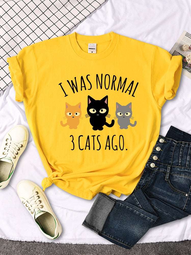 I Was Normal 3 Cats Ago Women's Oversized T-Shirt