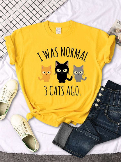 I Was Normal 3 Cats Ago Women's Oversized T-Shirt