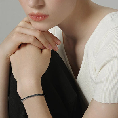 Black Moissanite Tennis Bracelet GRA Certified