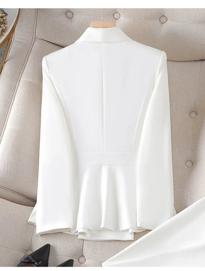 Women’s Formal Suit – Single Button Blazer & Ankle-Length Pencil Pants