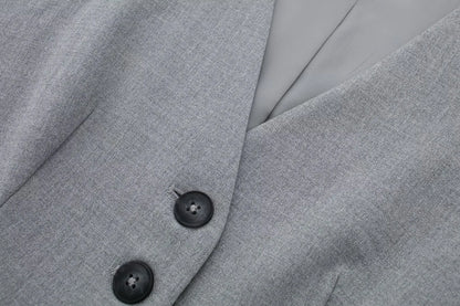 Vest and Shorts Casual Grey Suit