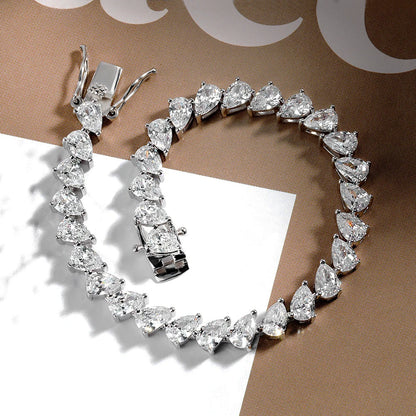 Pear Cut Moissanite Tennis Bracelet –  Anniversary Gift