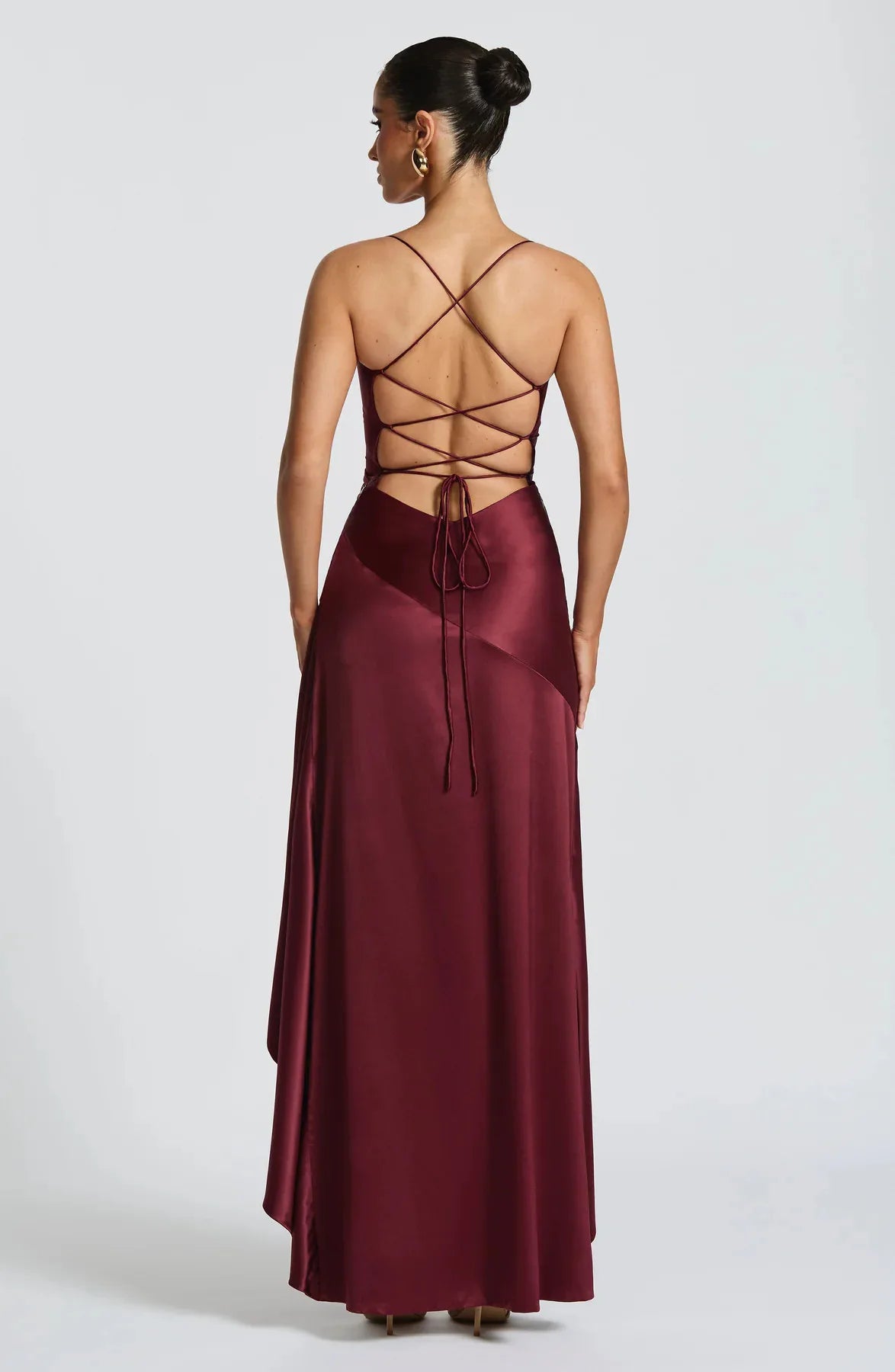 Backless Spaghetti Straps Asymmetrical Length Dress - Bridemaids Dress