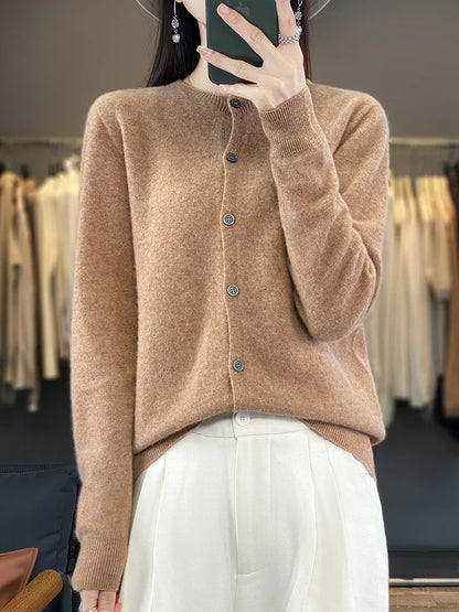 100% Merino Wool Women’s Knit Cardigan