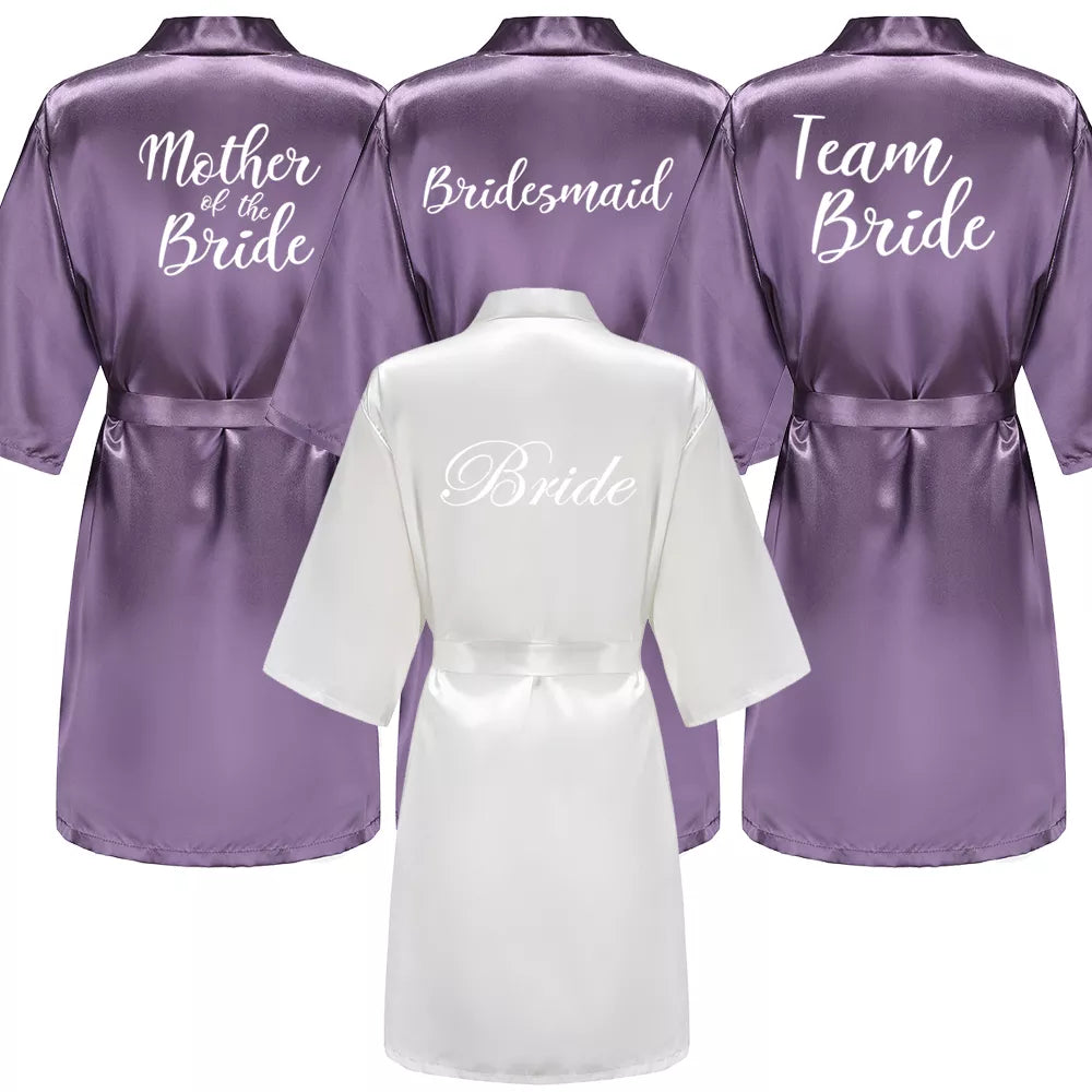 Royal Purple Bridal Party Satin Robes