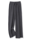 100% Merino Wool Knitted Wide-Leg Trousers