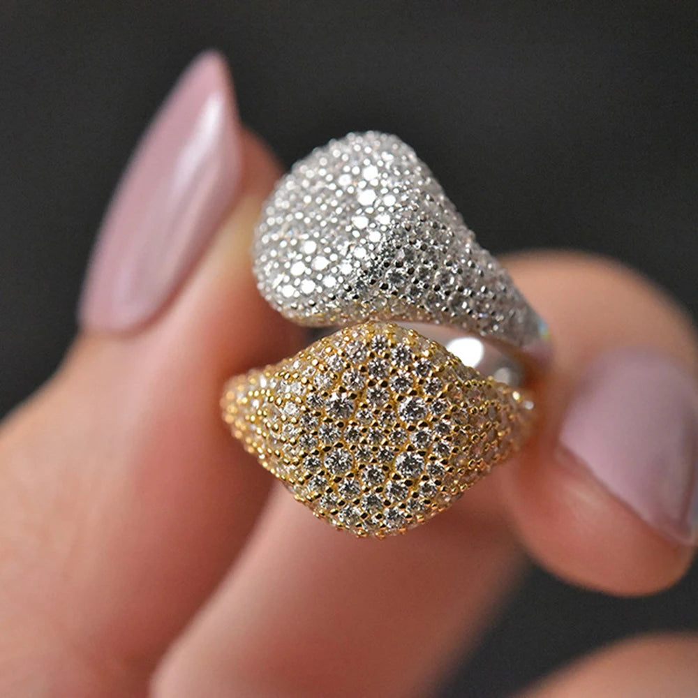 18K Gold Plated Full Moissanite Pinky Ring