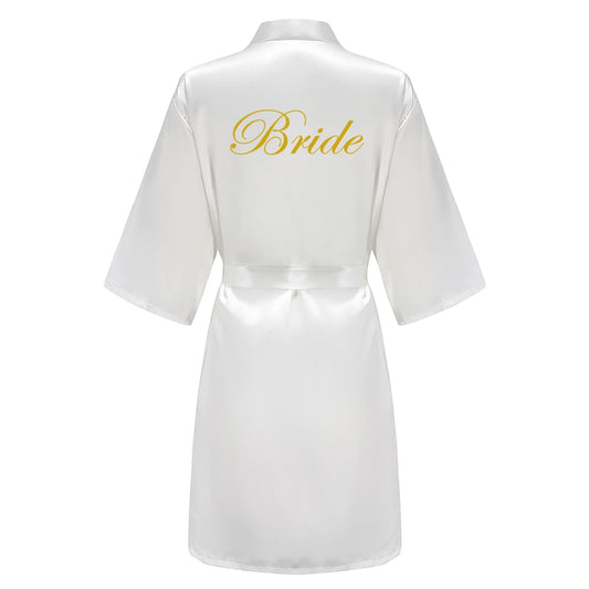 White Satin Bridal Getting Ready Robe