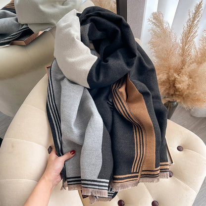 Geometric Cashmere Double-sided Scarf 180*65CM