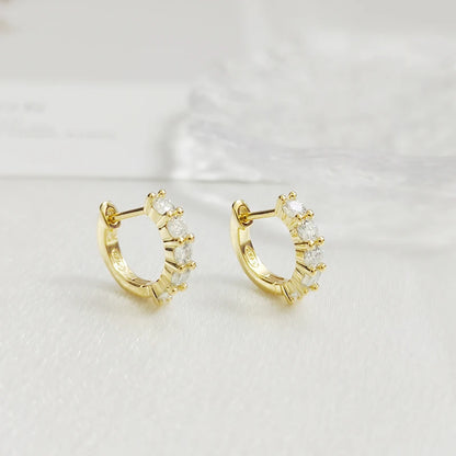 Gold Plated Moissanite Mini Hoop Earrings