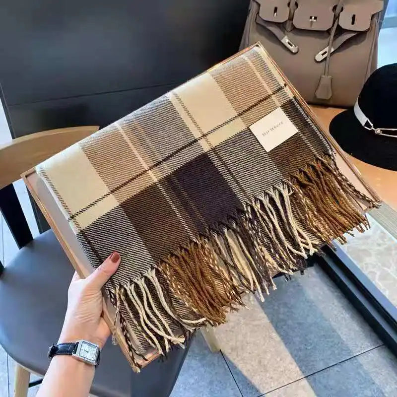 Plaid Cashmere-Like Long Scarf 200*70 CM