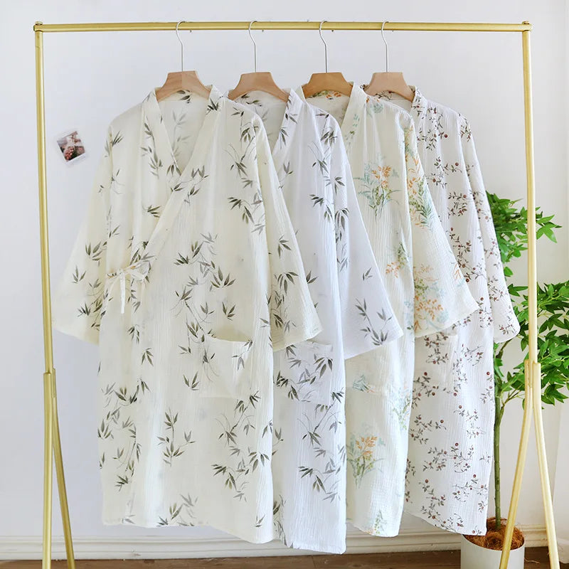 100% Cotton Kimono Robe Breastfeeding Robe