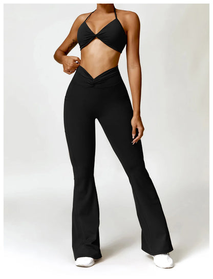 High Waist Wide Leg Workout Trousers Flare Leggings