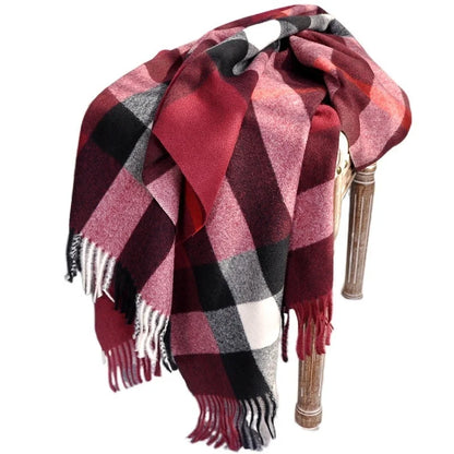 Cashmere Plaid Winter Scarf