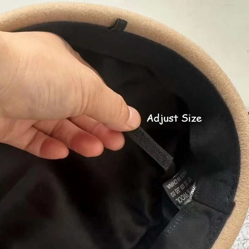 100% Wool Felt Blocked Beret Women's Hat - Christmas Gift