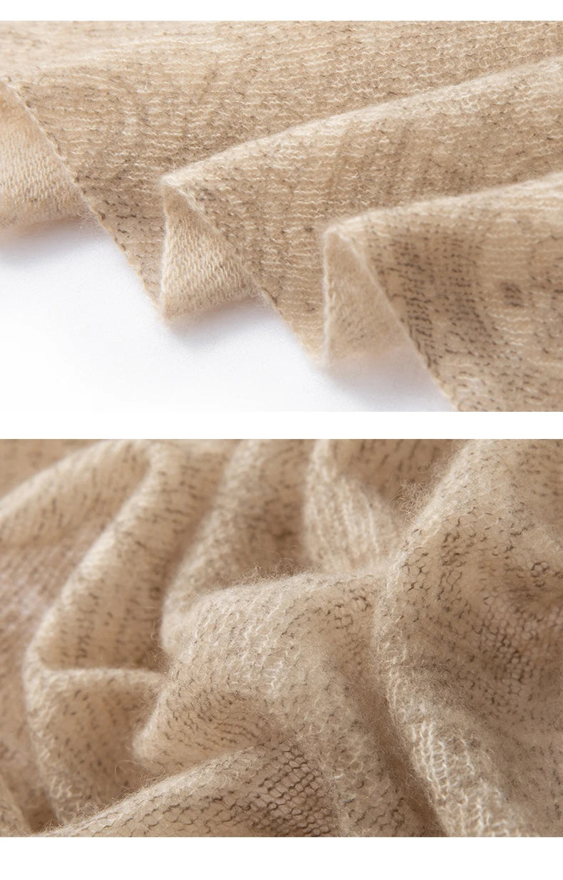 100% Baby Cashmere Paisley Eco-Printed Luxury Scarf