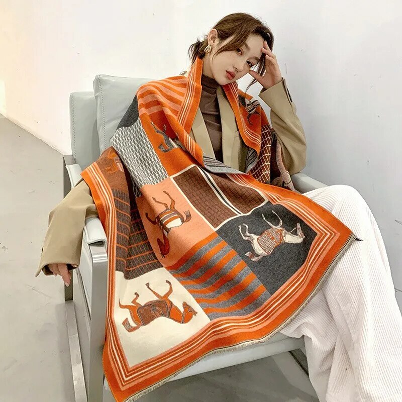 Luxury Winter Cashmere Scarf Old Money Designs 165*65 CM