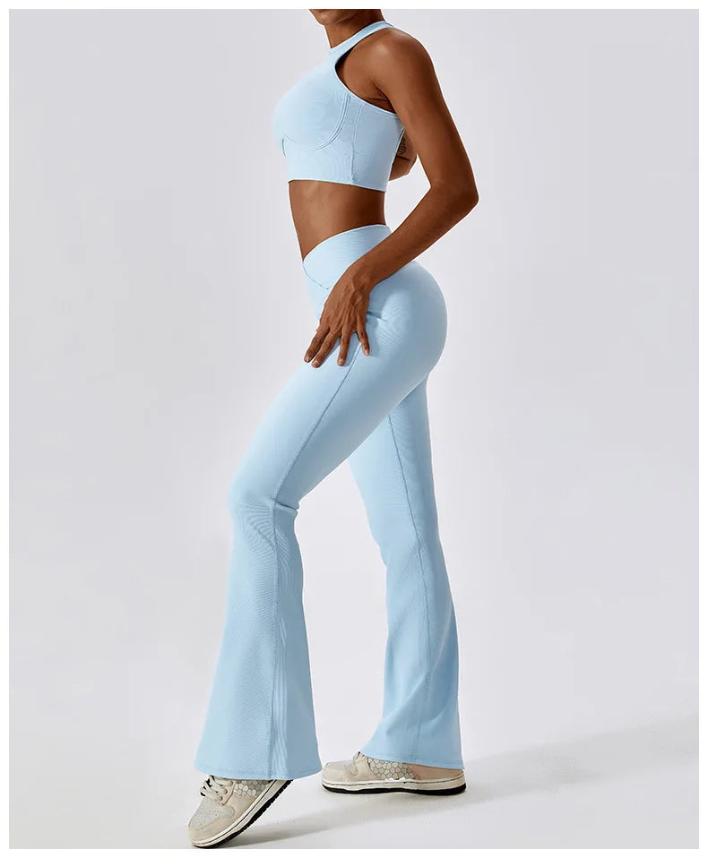 Flare Leggings Workout Pants with Tummy Control