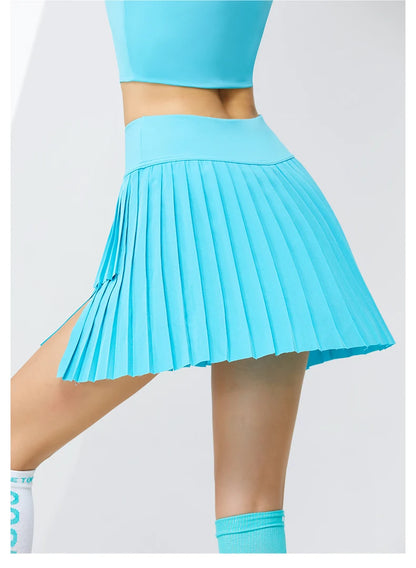 High Waist Double Layer Pleated Golf Tennis Skirt