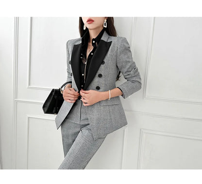 Women’s Black & Gray Formal Pantsuit