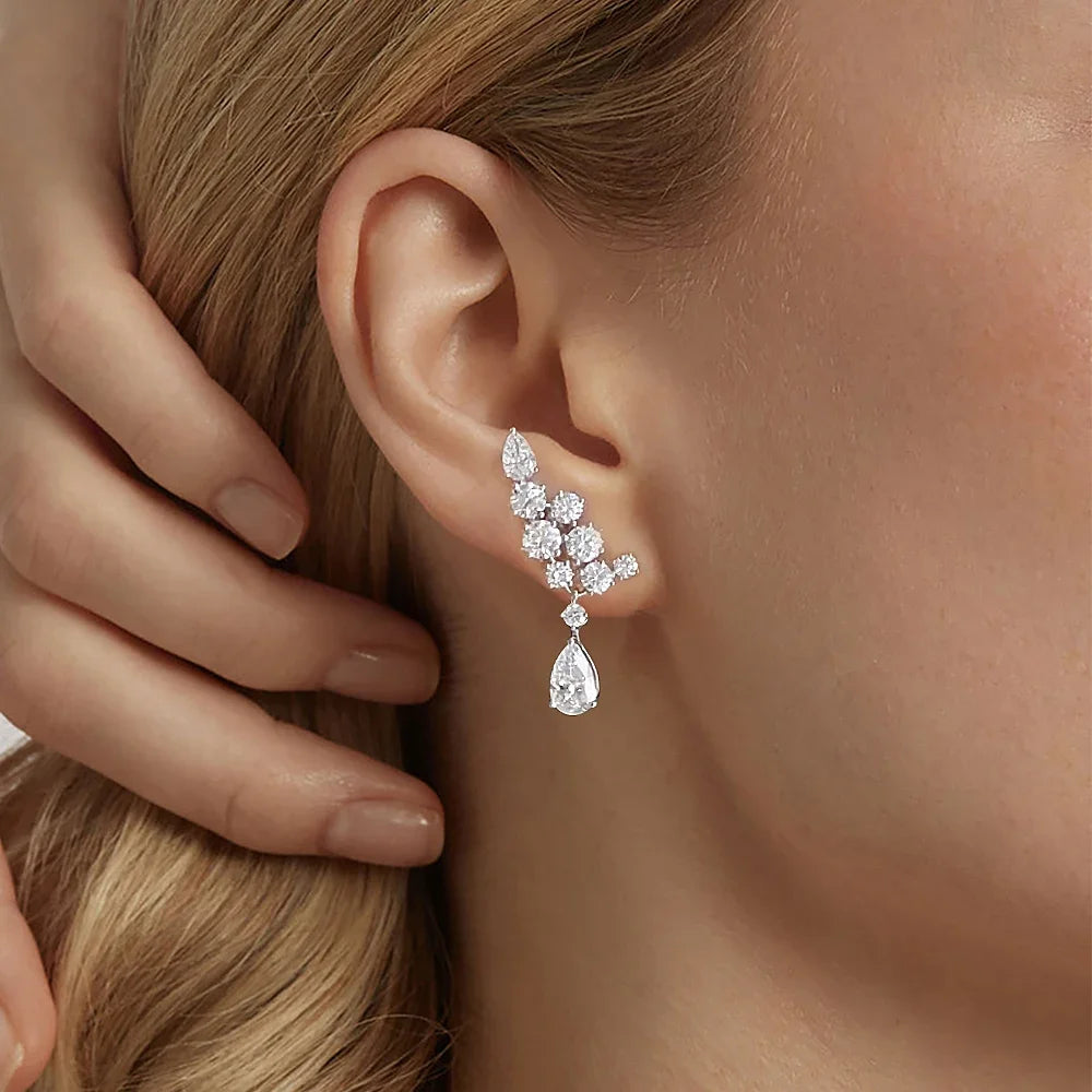6.1 Carat Luxury Moissanite Drop Earrings - Wife's Gift