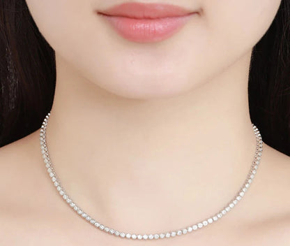 Round Cut Moissanite Tennis Necklace