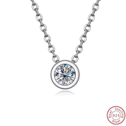 18K Gold Plated 0.3ct Moissanite Round Brilliant Cut Necklace