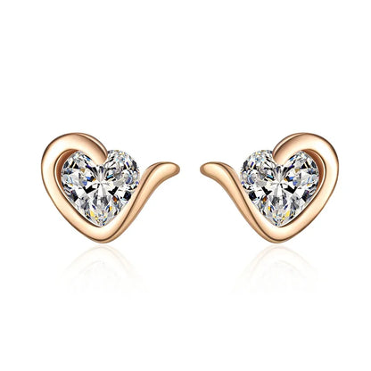 Heart Moissanite Stud Earrings - Teenage Girl Gift