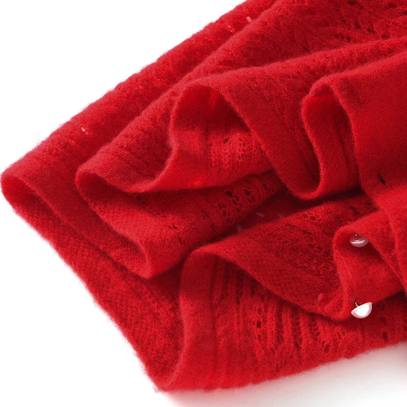 100% Pure Cashmere Knitted Shawl Cape