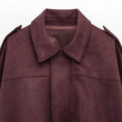 Women's Suede Bomber Jacket