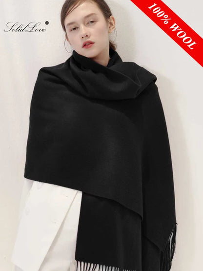 100% Wool Thick 300g Long Scarf