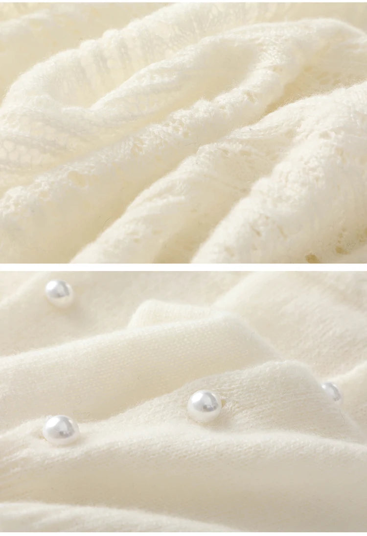 100% Pure Cashmere Knitted Shawl Cape