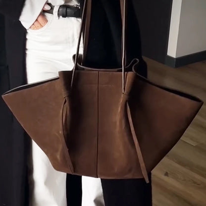 Custom Initials Large Capacity Faux Suede Tote Bag