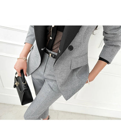 Women’s Black & Gray Formal Pantsuit