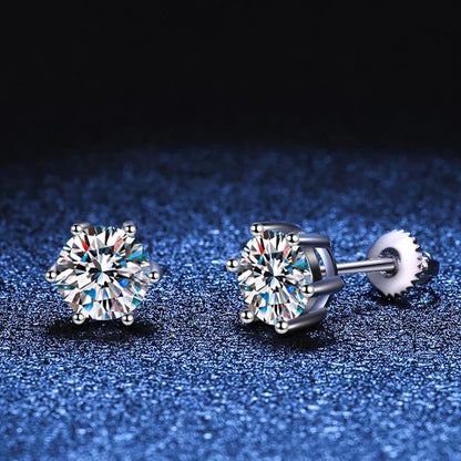 White Gold Plated Moissanite Stud Earrings