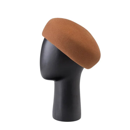 100% Wool Felt Blocked Beret Women's Hat - Christmas Gift