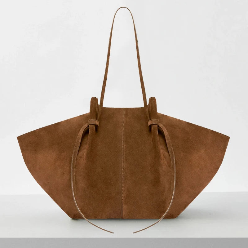 Custom Initials Large Capacity Faux Suede Tote Bag