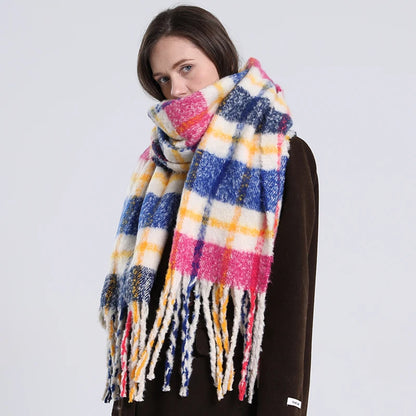 Plaid Cashmere 240*55 CM Long Thick Scarf