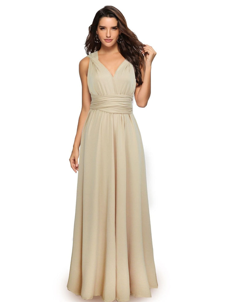 Floor Length Maxi Wrap Convertible Infinity Bridesmaid Multiway Dress