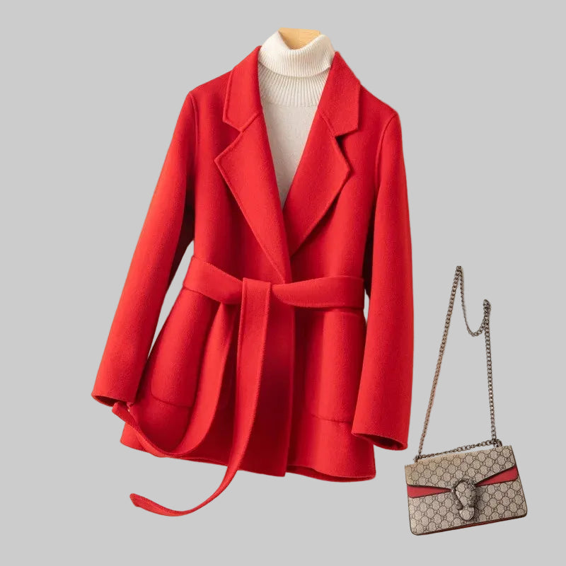 Women’s 100% Pure Wool Belted Winter Coat