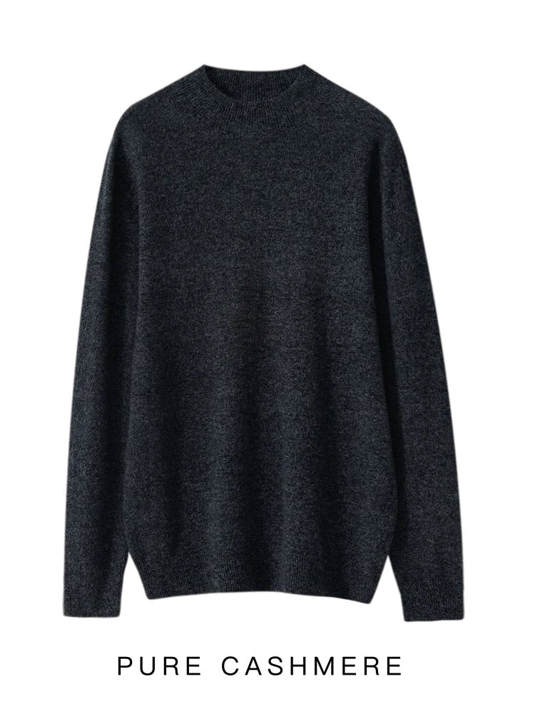 Men's 100% Merino Wool Mock Neck Pullover – Luxury Knit Sweater