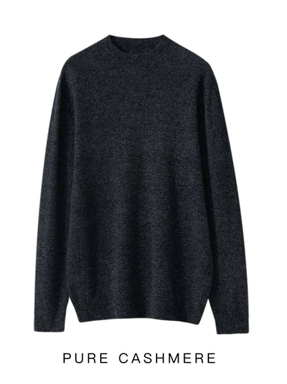 Men's 100% Merino Wool Mock Neck Pullover – Luxury Knit Sweater