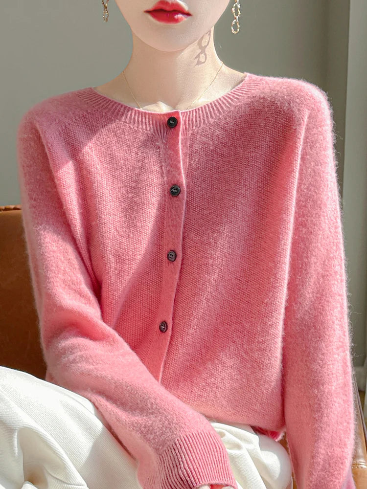 100% Merino Wool Women’s Basic Cardigan