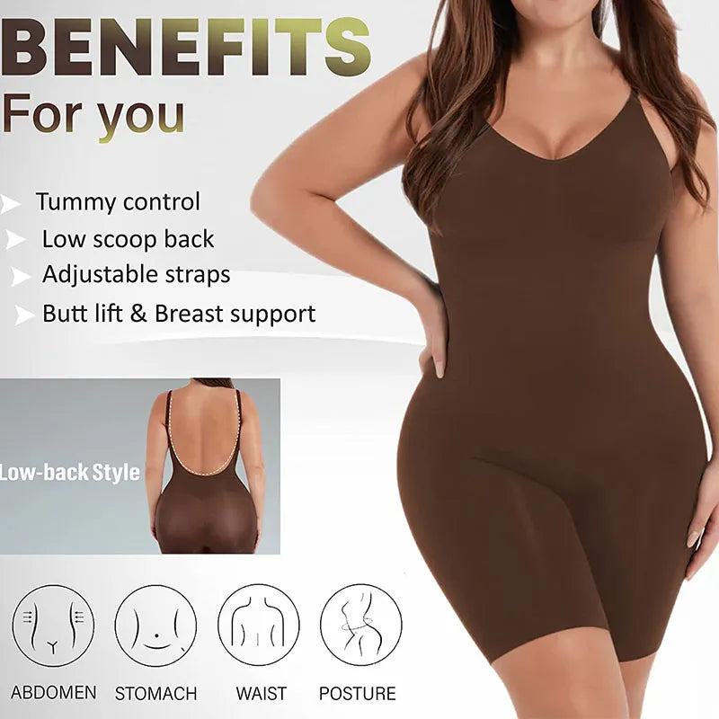 Seamless Backless U Neckline Full Coverage Shapewear