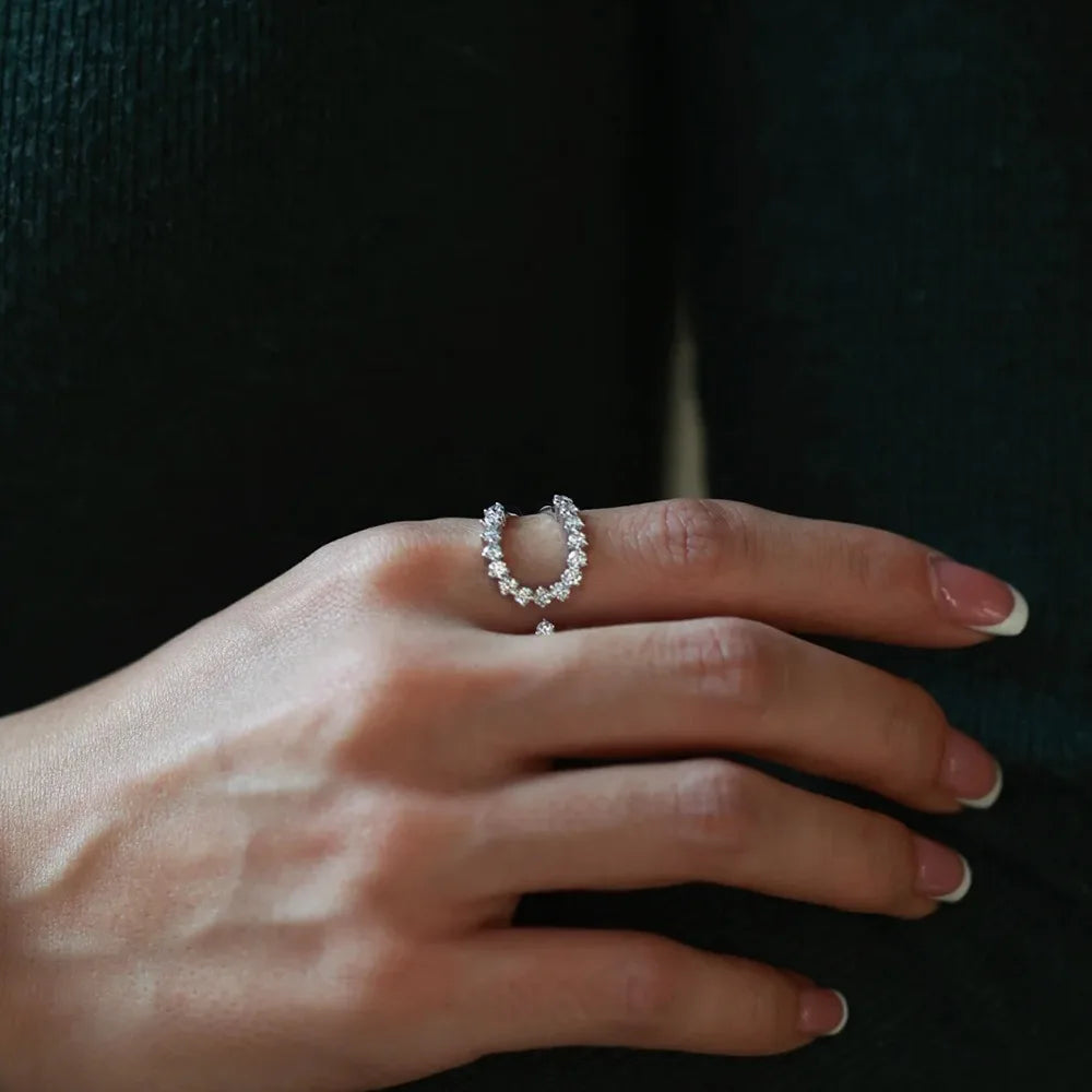 Open Design Moissanite Pinky Ring